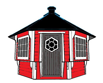 GRILLHUS BIANCA  16,9 M² Halvrund tømmer