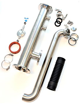 Roboterkit für 2 Stück Milchleitung (Ø38) zum Tank, 76 mm Auslass mit I-Flansch