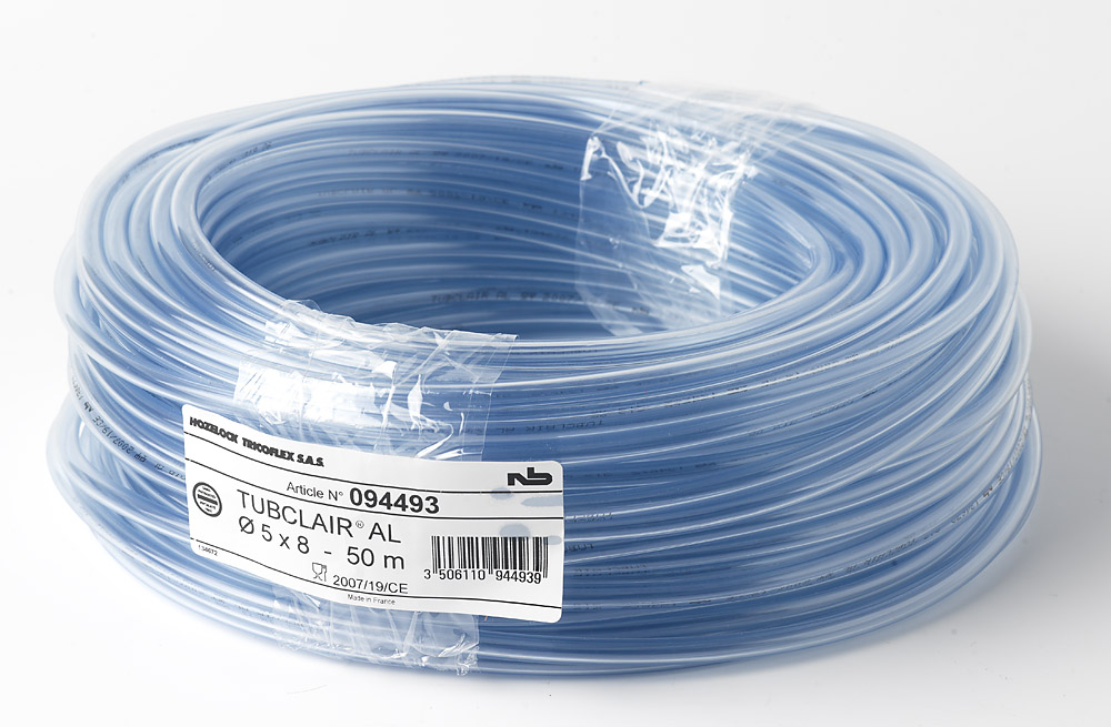 PVC-Schlauch 5x8 mm Öl resistent, Preis pro1 m, in vollen 50-Meter-Rolle verkauft