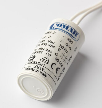 Capacitor 2µF, 400V, for reductor motor R1C225M2BC 30r/m (850316)