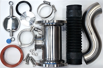 Roboterkit für eine Milchleitung (Ø51 mm) zum Tank, 76 mm Auslauf, für I-Flansch.