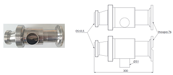 Clean & Clamp, Ø76 mm (3") mit I-Flansch und DS 63,5 - 1 Stück Reinigungsanschluss