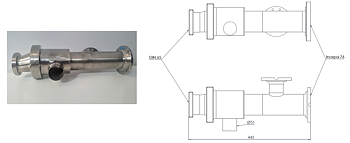 Auslauf für DF95L 14000-30000 L, Ø76 mm (3") mit I-Flansch und DIN 65 (2,5")