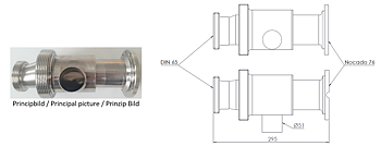Clean & Clamp, Ø76 mm (3") mit N-Flansch und DIN 65 - 1 Stück Reinigungsanschluss