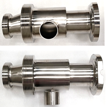 Clean & Clamp, Ø76 mm (3") mit A-Flansch und Nippel SMS 63,5 - 1 Stück Reinigungsanschluss