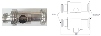 Clean & Clamp, Ø76 mm (3") mit A-Flansch und DS  63,5 - 1 Stück Reinigungsanschluss