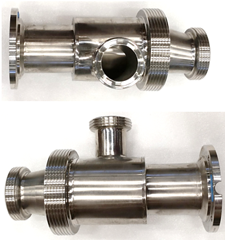 Clean & Clamp-Silo, Ø76 mm (3 ") mit I-Flansch und SMS 63,5 - 1 St. Reinigungsanschluss links (SMS 51)