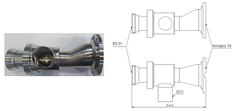 Clean & Clamp, Ø76 mm (3 ") mit I-Flansch und DS 51 - 1 St. Reinigungsanschluss