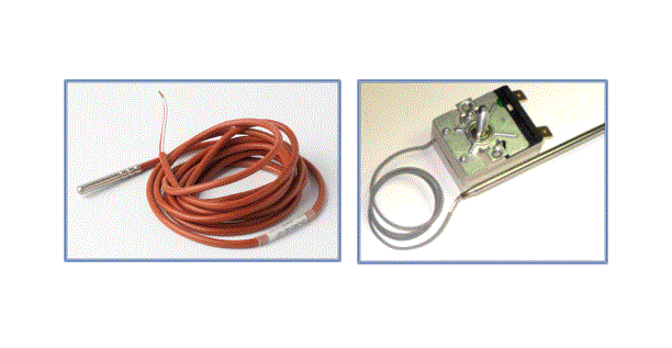 Termostater, PTC-givare, regulator och transformator