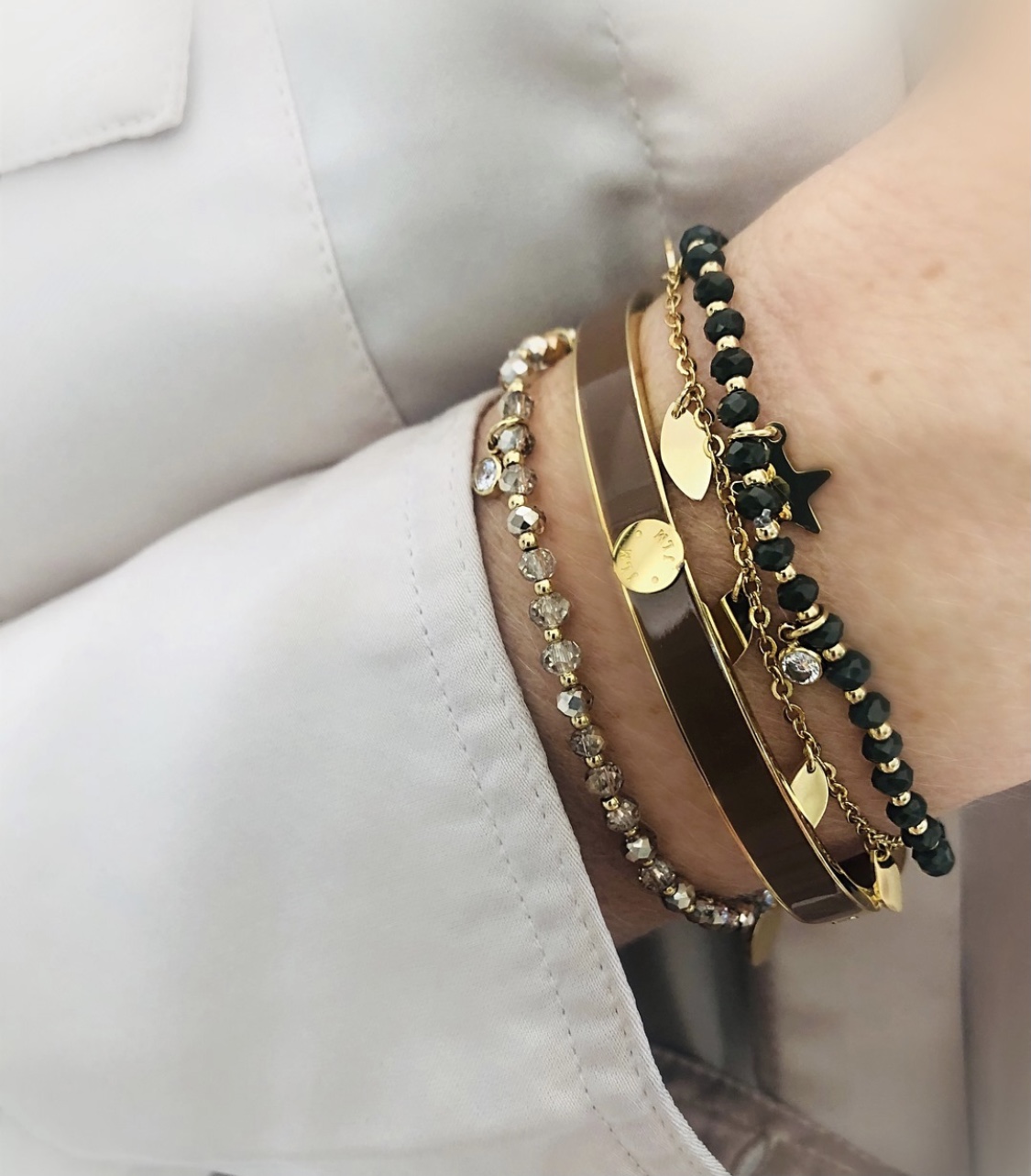 Palermo bangle brown gold - 5