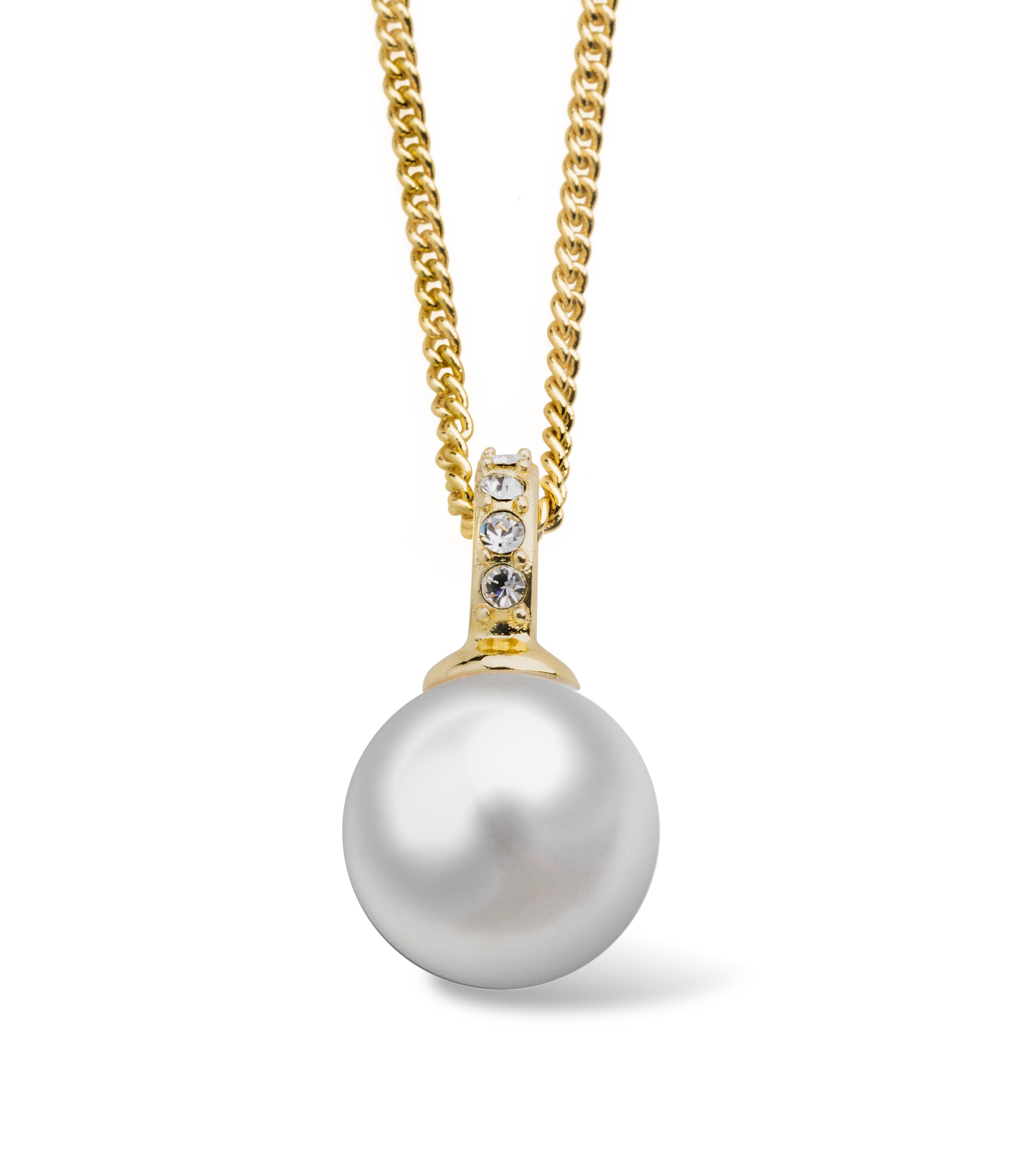 Liz Pearl pendant Necklace 85 cm, Gold - 2