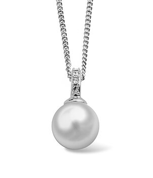 Liz Pearl pendant Necklace 85 cm, Silver