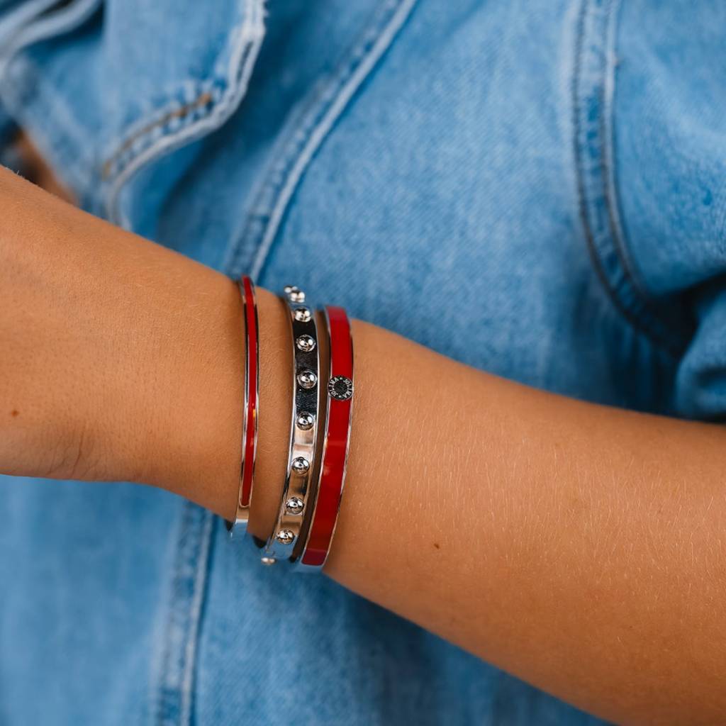 Fiona dot bangle steel - 2