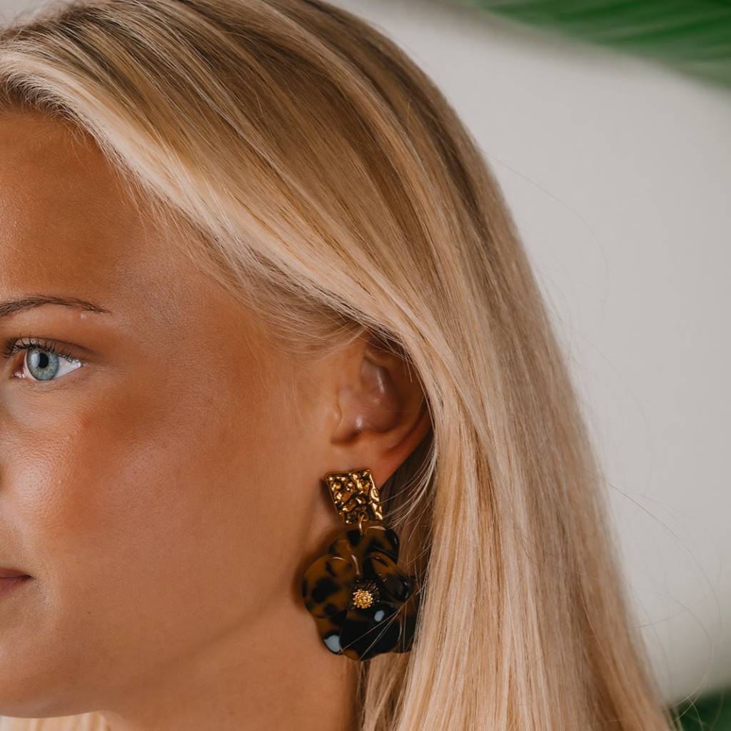 Flower dream earring leopard - 2
