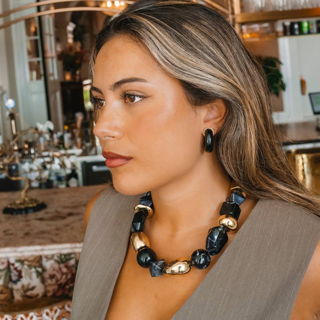 Lolla chunky necklace black - 3