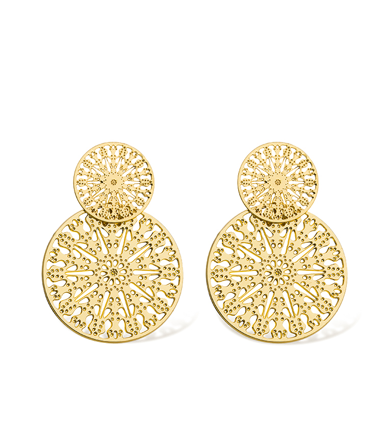 Spinn twin earring, Gold