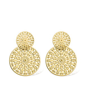 Spinn twin earring, Gold