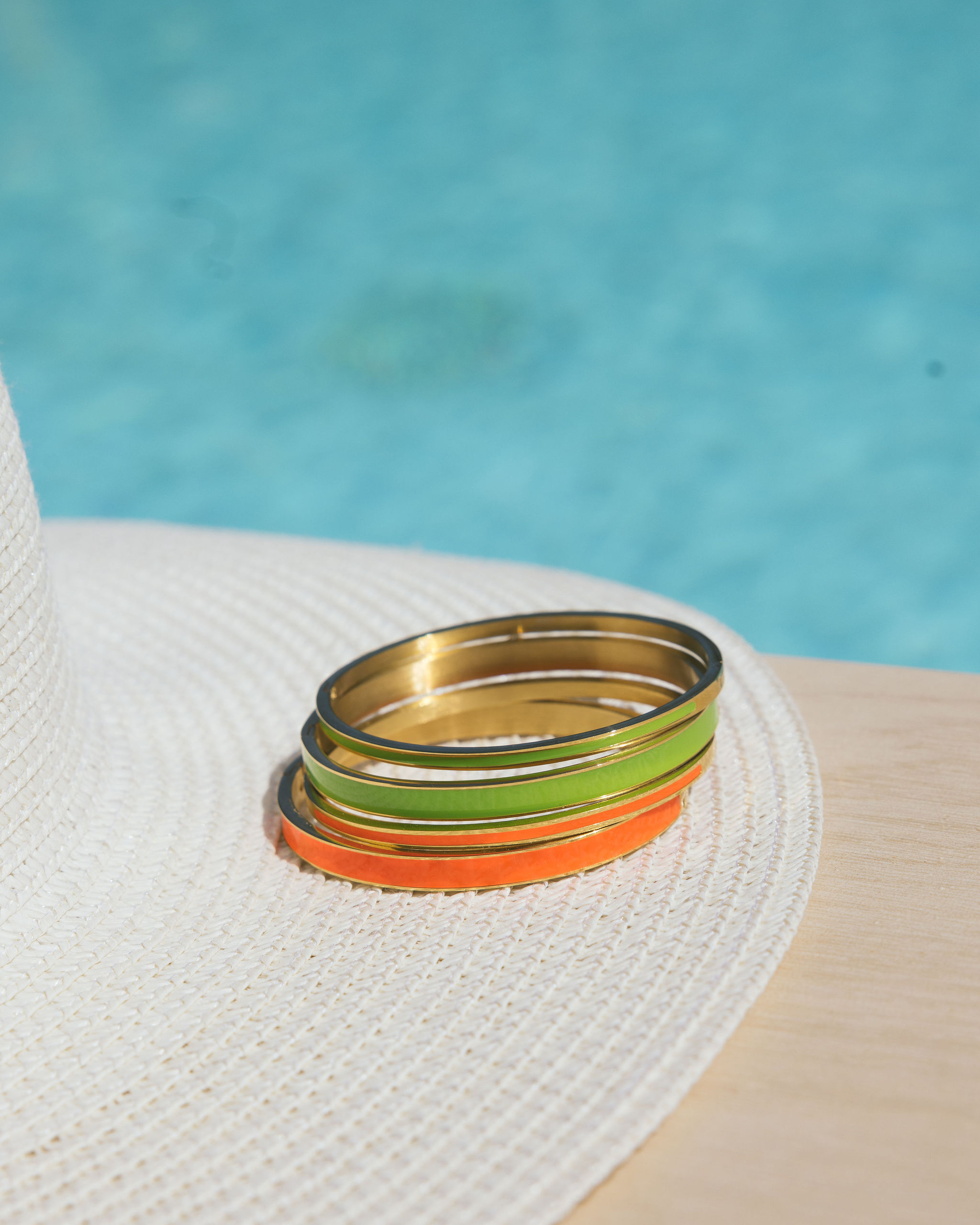 Poppy mini bangle, orange gold - 7