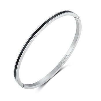 Poppy mini bangle, black silver
