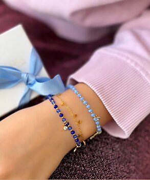 Cannes bracelet, light blue  gold, Kids