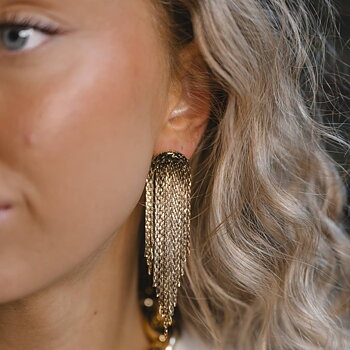 Capri tassel earring , gold