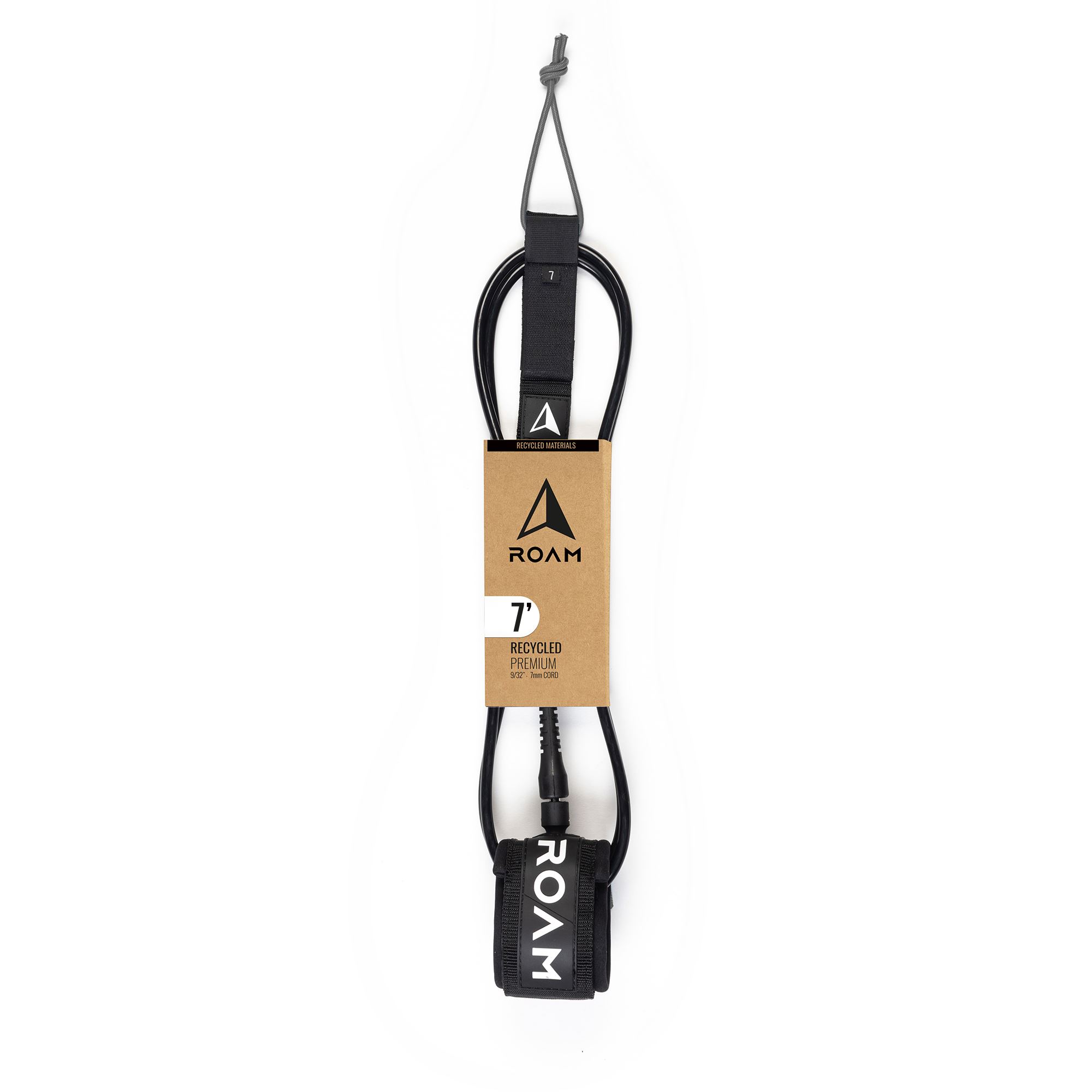 ROAM Surfboard ECO Leash Recycled 7.0 7mm Black