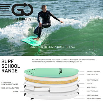 GO Softboard School Surfboard 8.6 wide body yellow