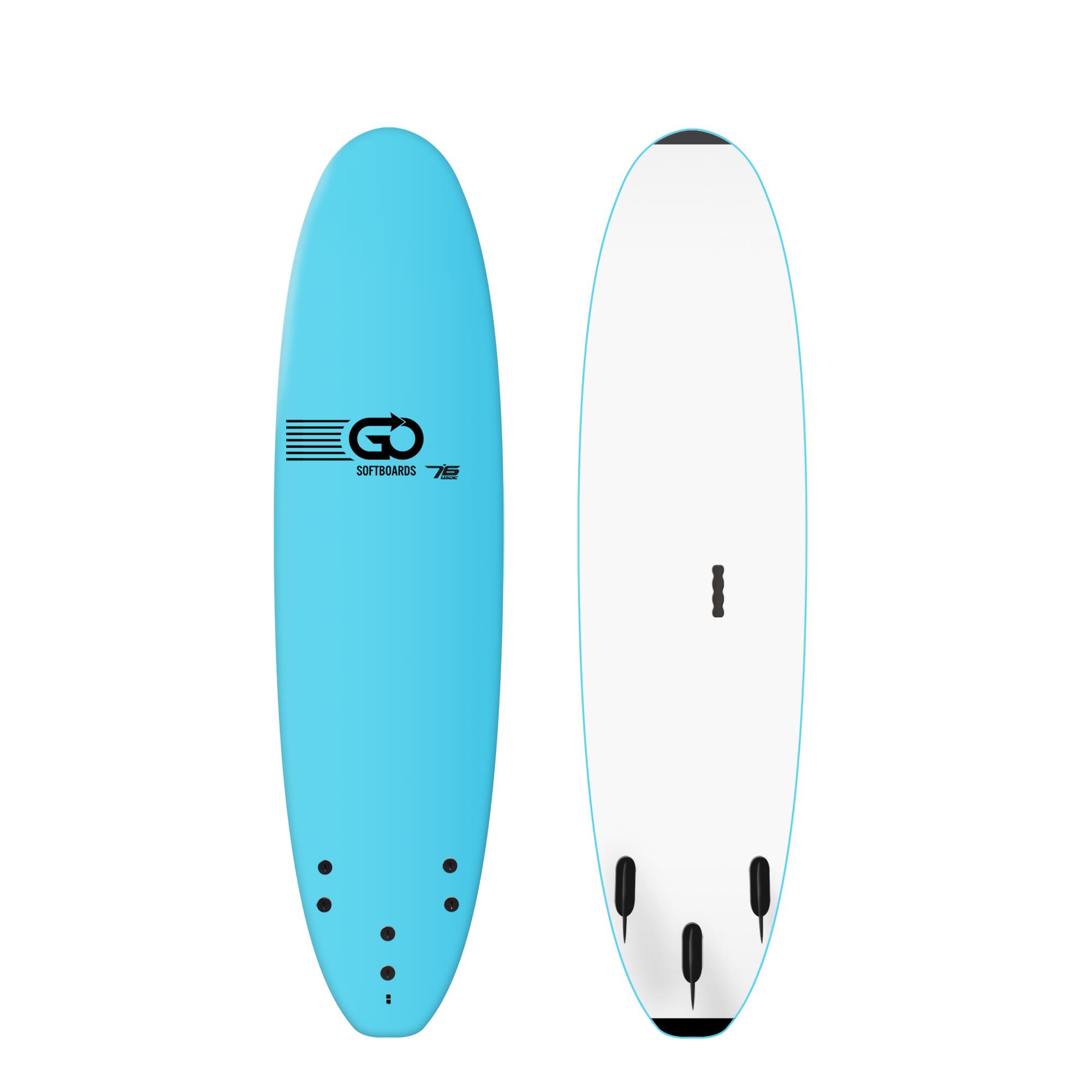 GO Softboard School Surfboard 7.6 wide body blue