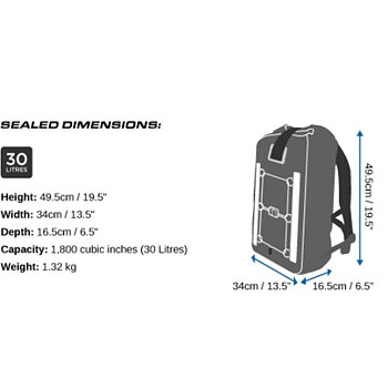 OverBoard waterproof Backpack Sports 30 L Black