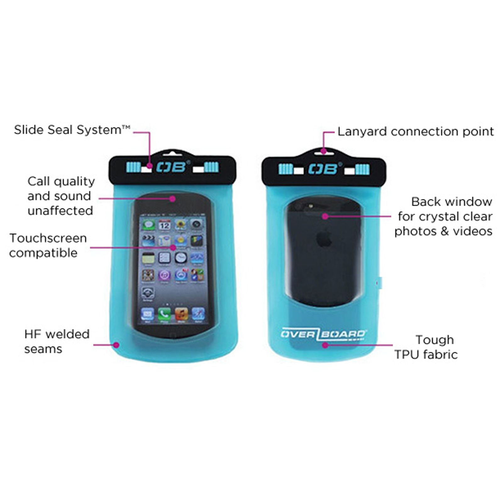 Overboard Waterproof Phone Case small aqua/ iPhone - 4