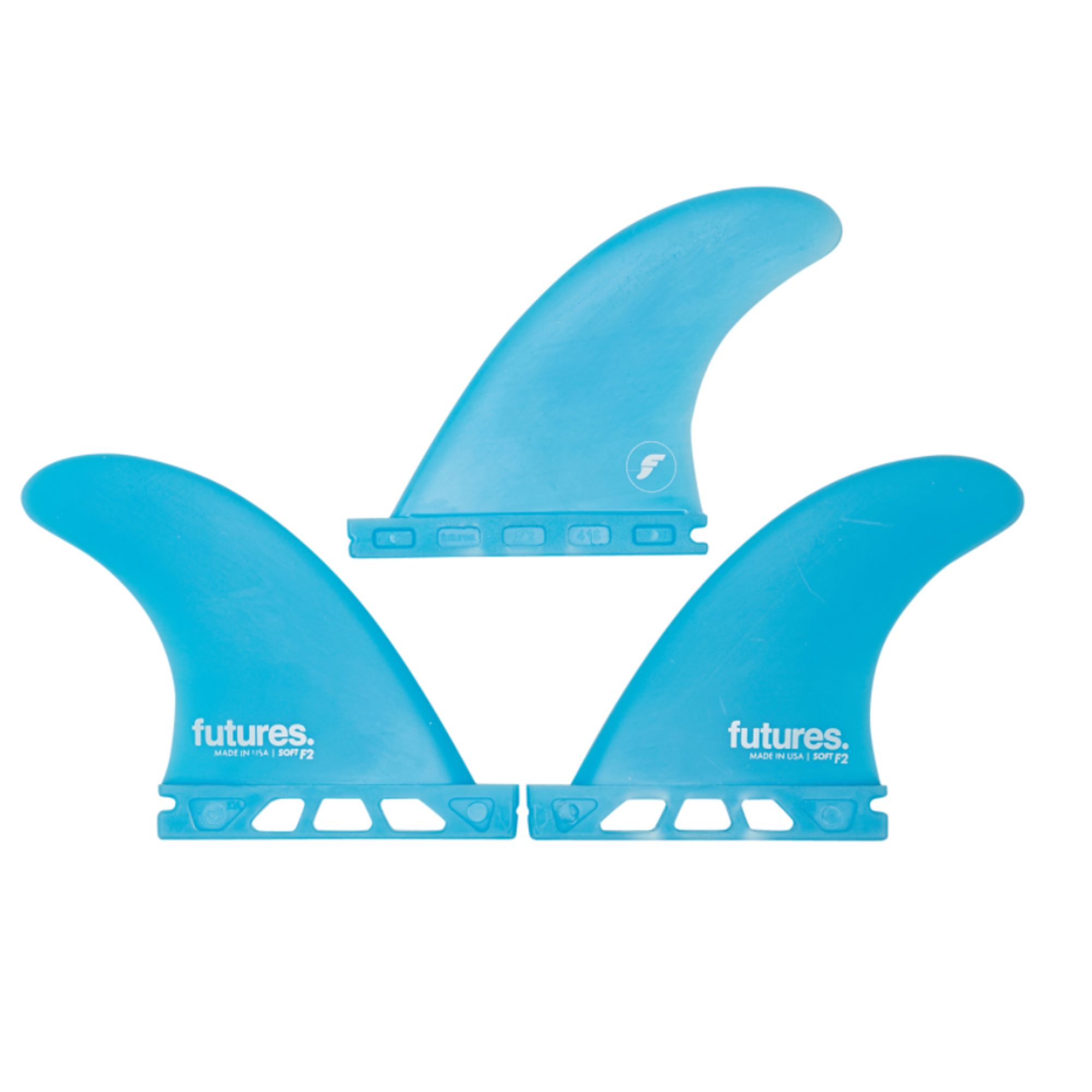 FUTURES Fins Thruster Set F2 SOFT Safety blue