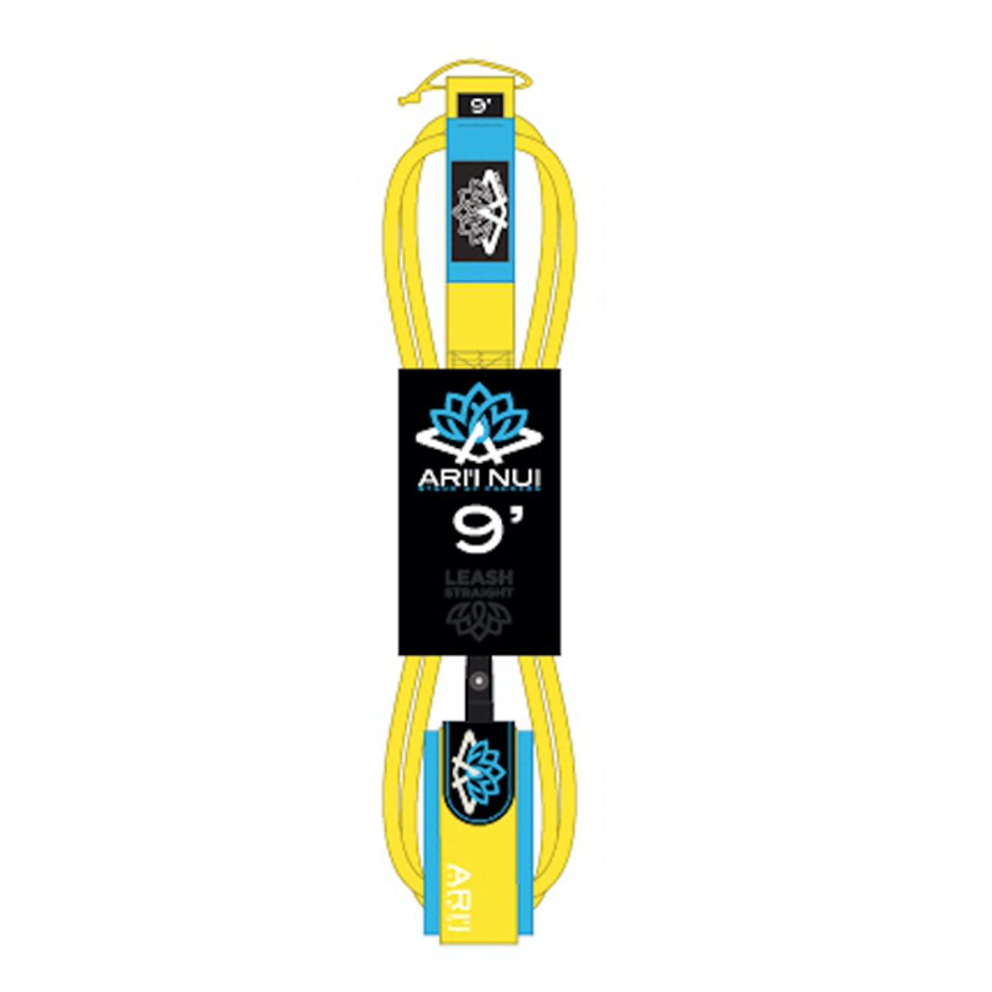 ARIINUI SUP straight knee Leash 9.0 yellow