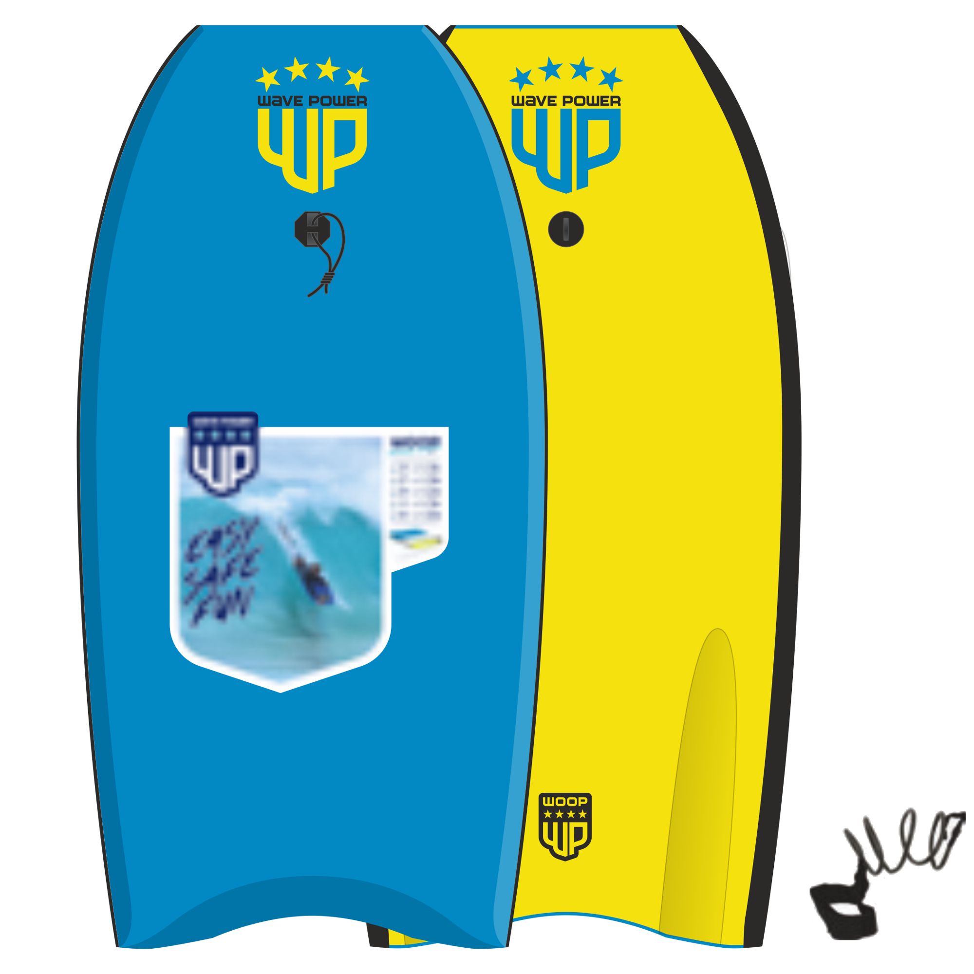 Wave Power Bodyboard Woop 41 Blue Yellow