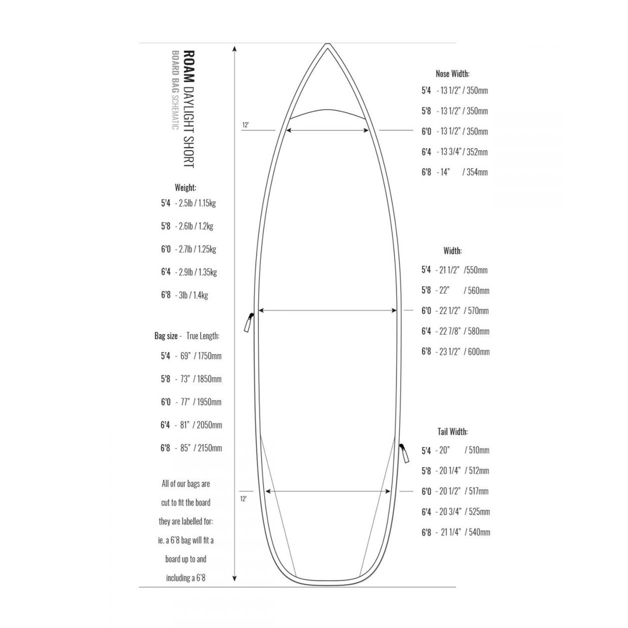 ROAM Boardbag Surfboard Daylight Short PLUS 6.0 - 4