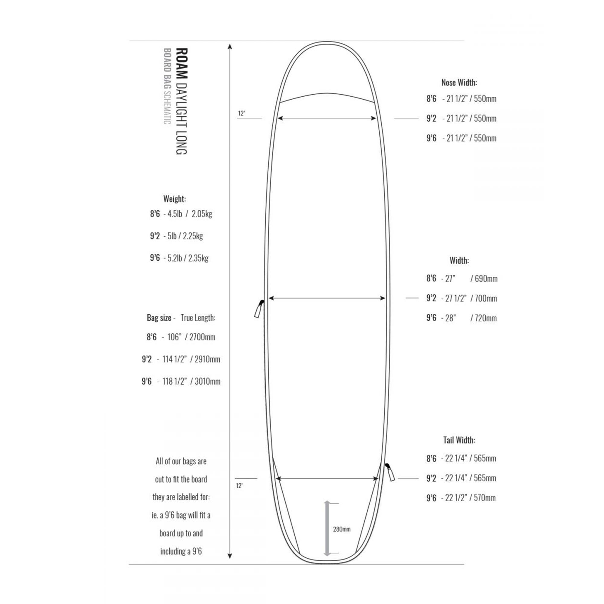 ROAM Boardbag Surfboard Daylight Long PLUS 9.2 - 4