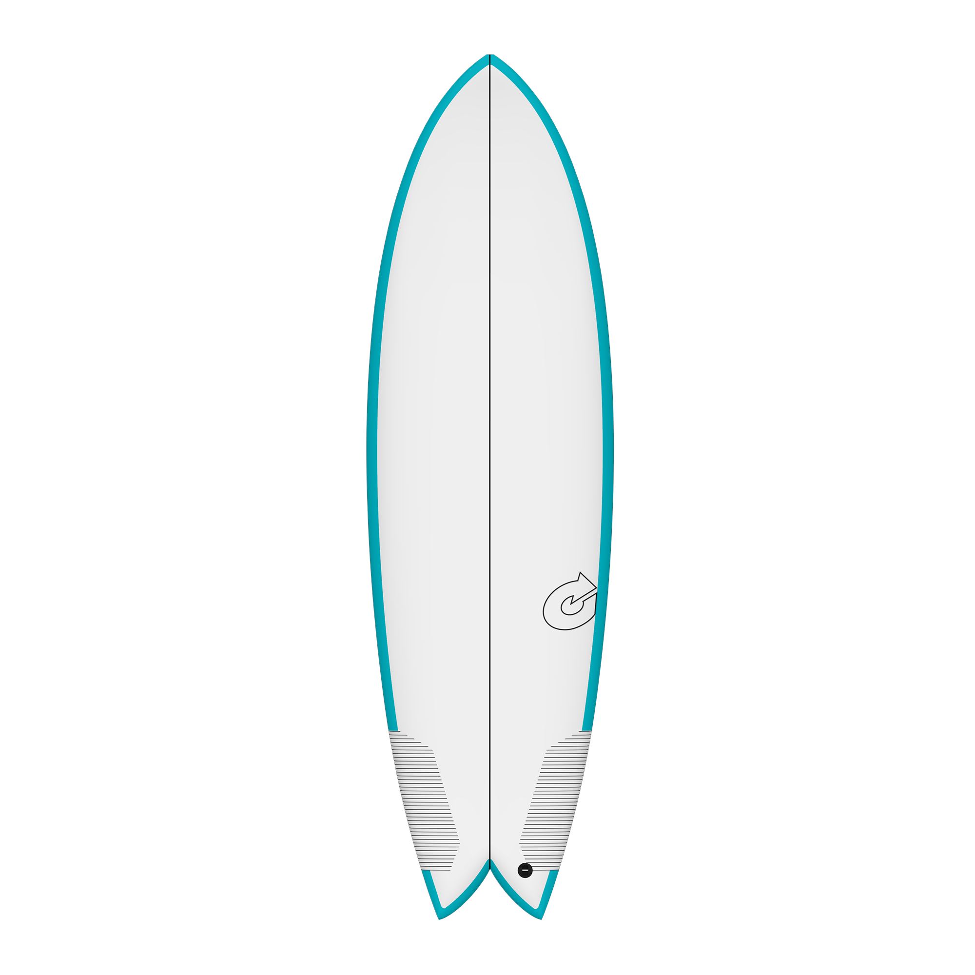 Surfboard TORQ TEC Twin Fish 6.10 Rail Teal