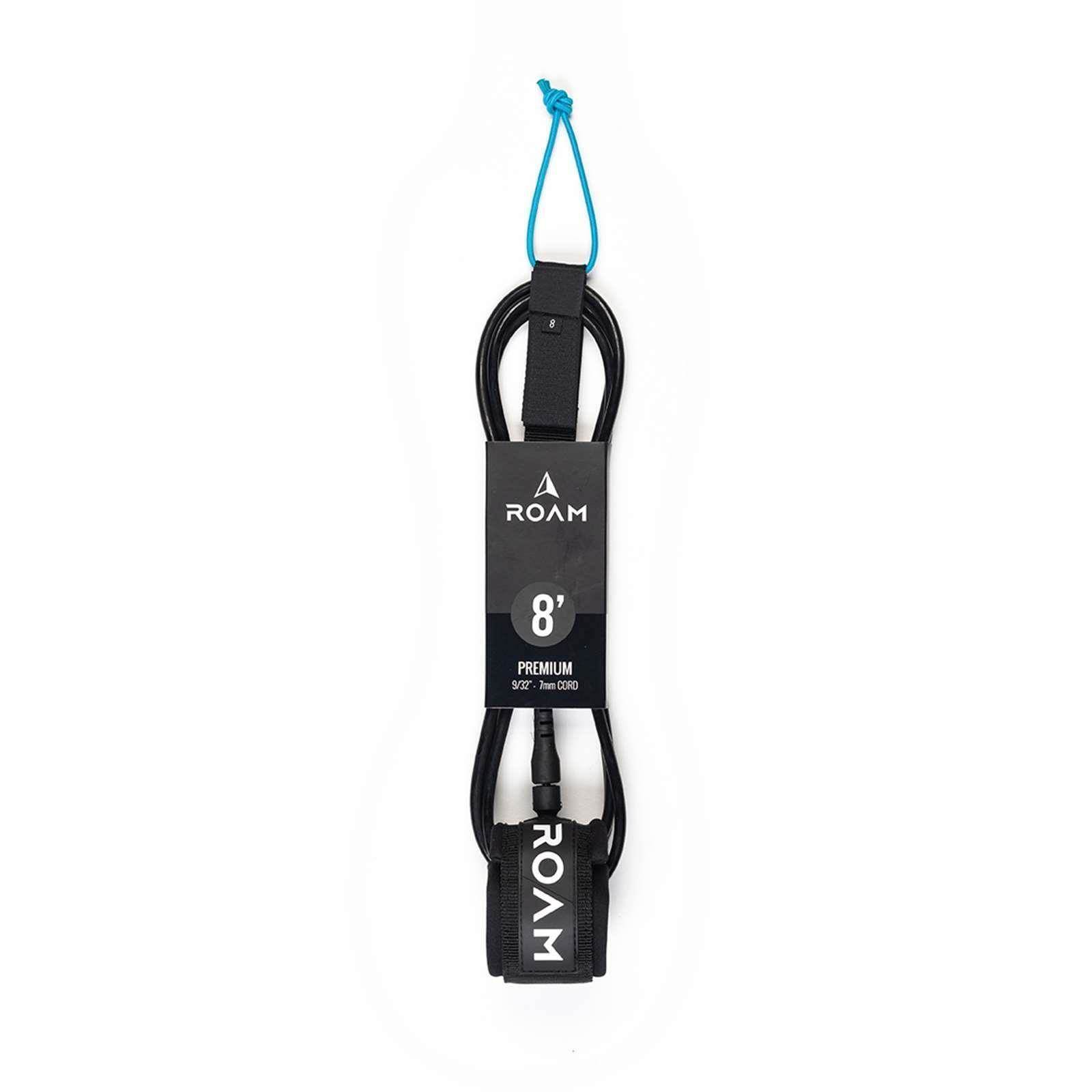 ROAM Surfboard Leash Premium 8.0 244cm 7mm Black