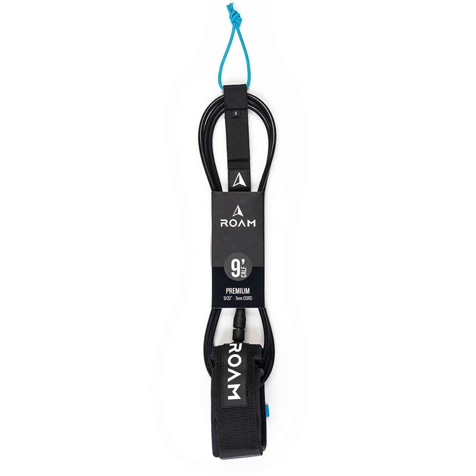 ROAM Surfboard Leash Premium 9.0 Knie 7mm Black