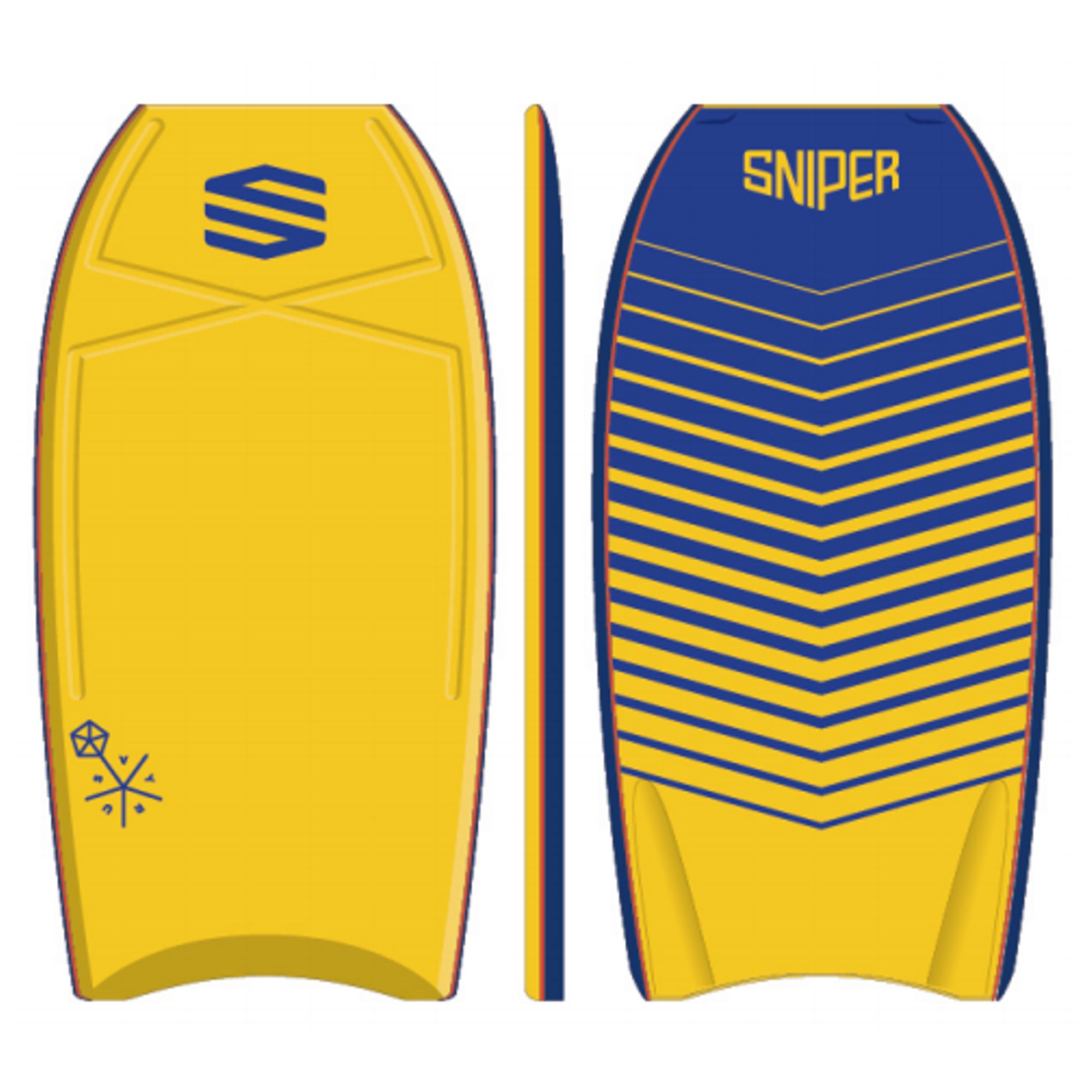 SNIPER Bodyboard Vyrus PE 38 Chevron Yellow