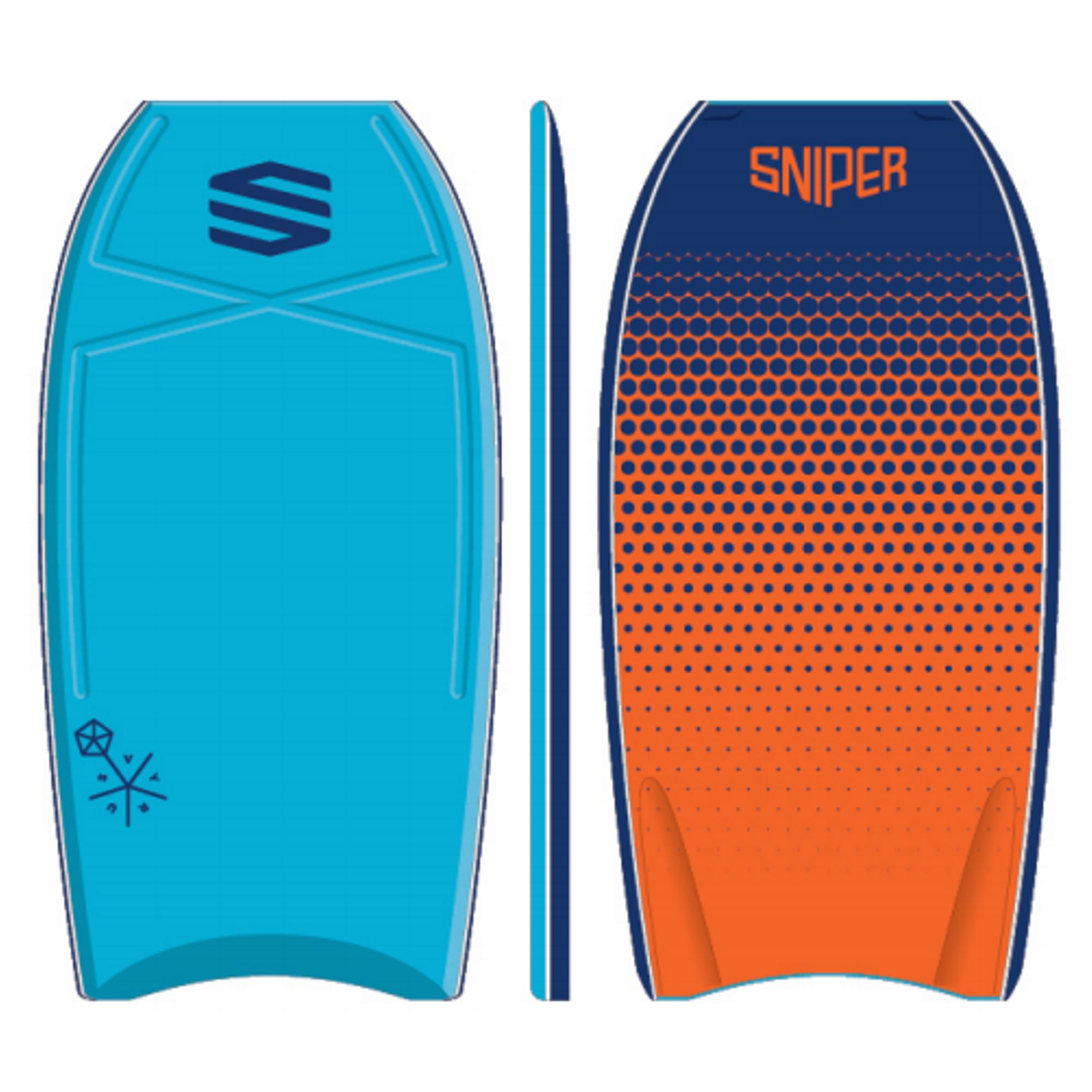 SNIPER Bodyboard Vyrus PE 40 Dots Blue Orange