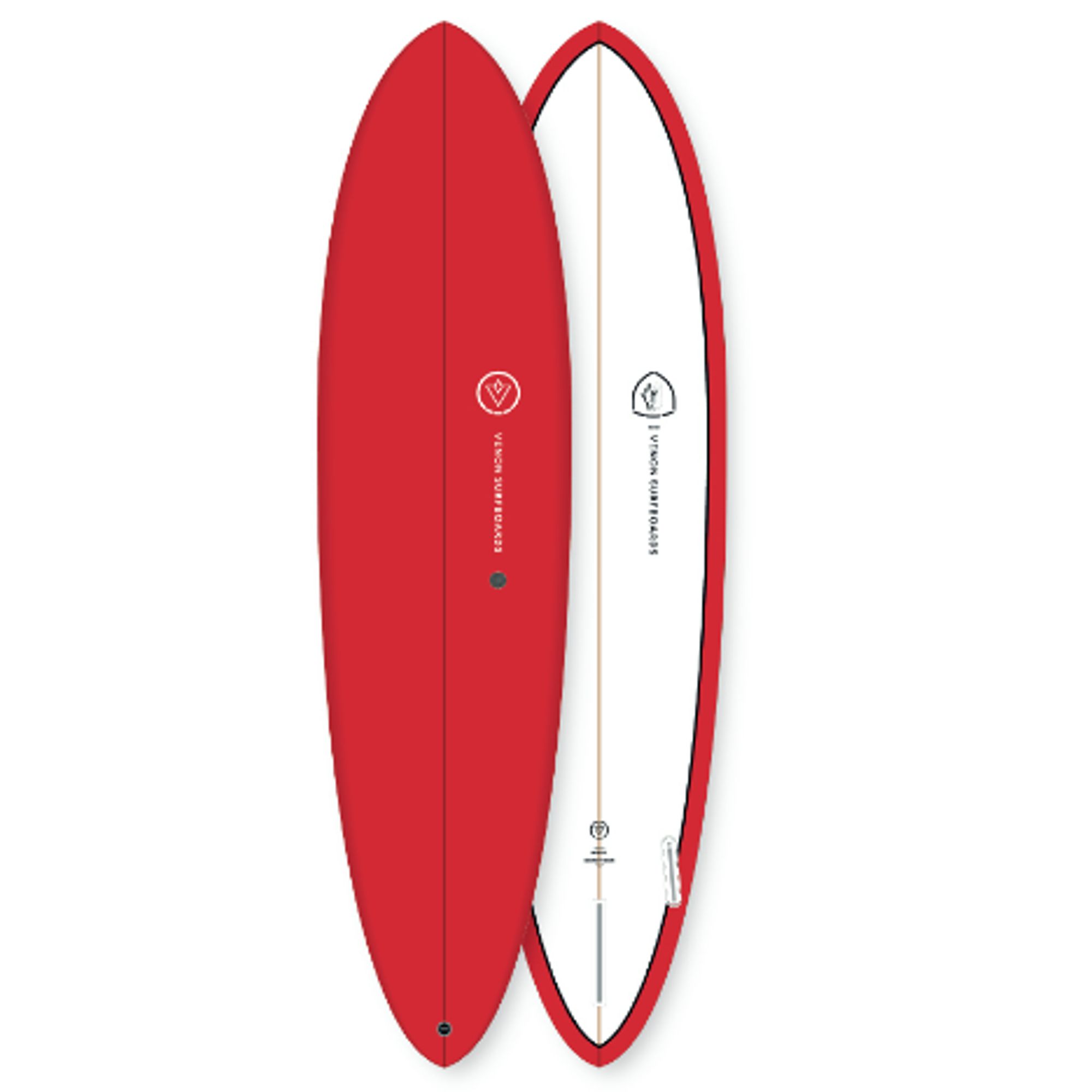 Surfboard VENON 7.2 Egg Pinline Red