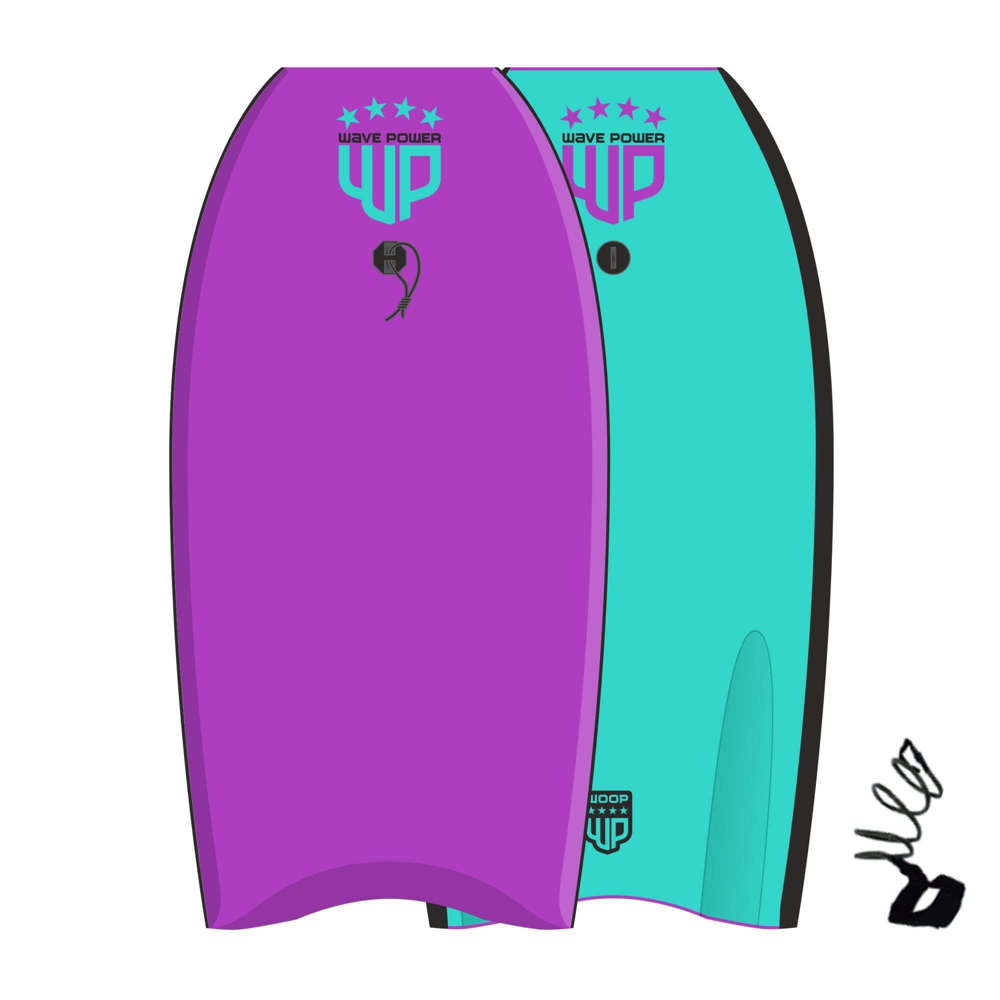 Wave Power Bodyboard Woop 39 Purple Teal