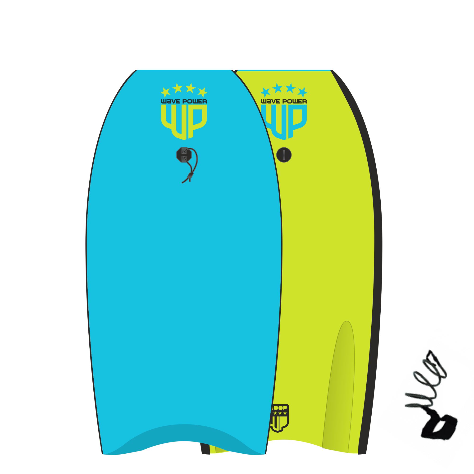 Wave Power Bodyboard Woop 33 Blue Lime