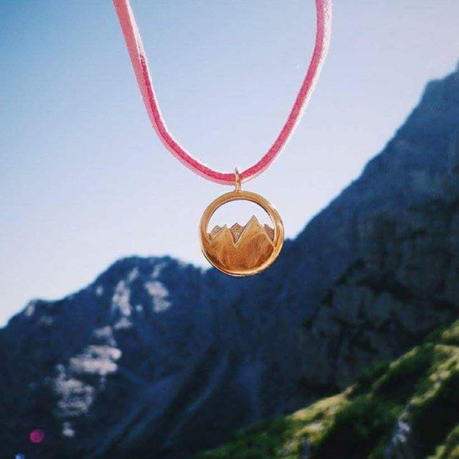 Silver+Surf Jewellery mountain 3D Gr S gold plated - 2