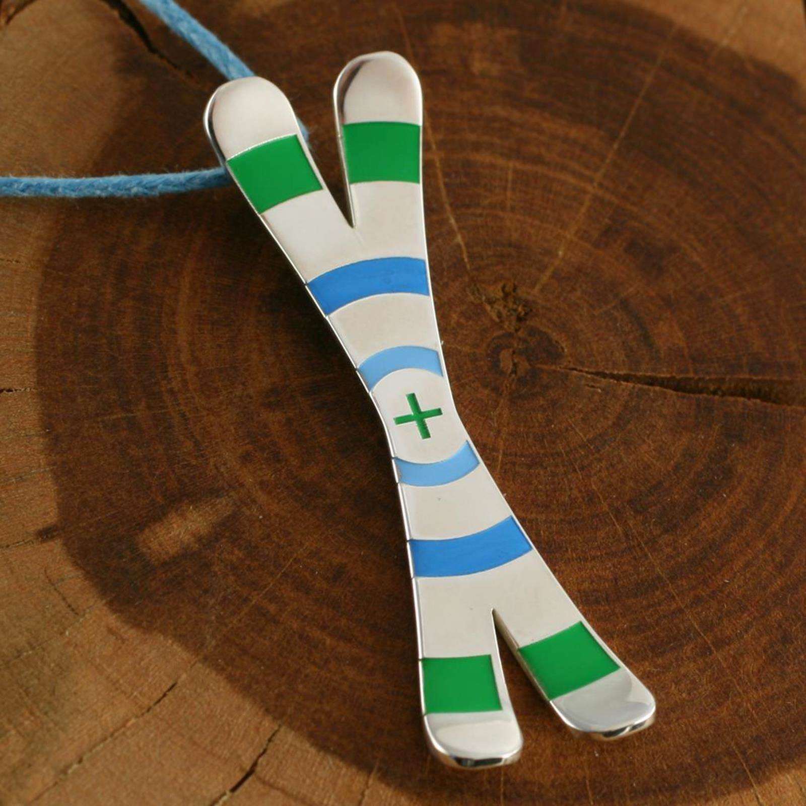 Silver+Surf necklace Ski L Cross Circle - 2