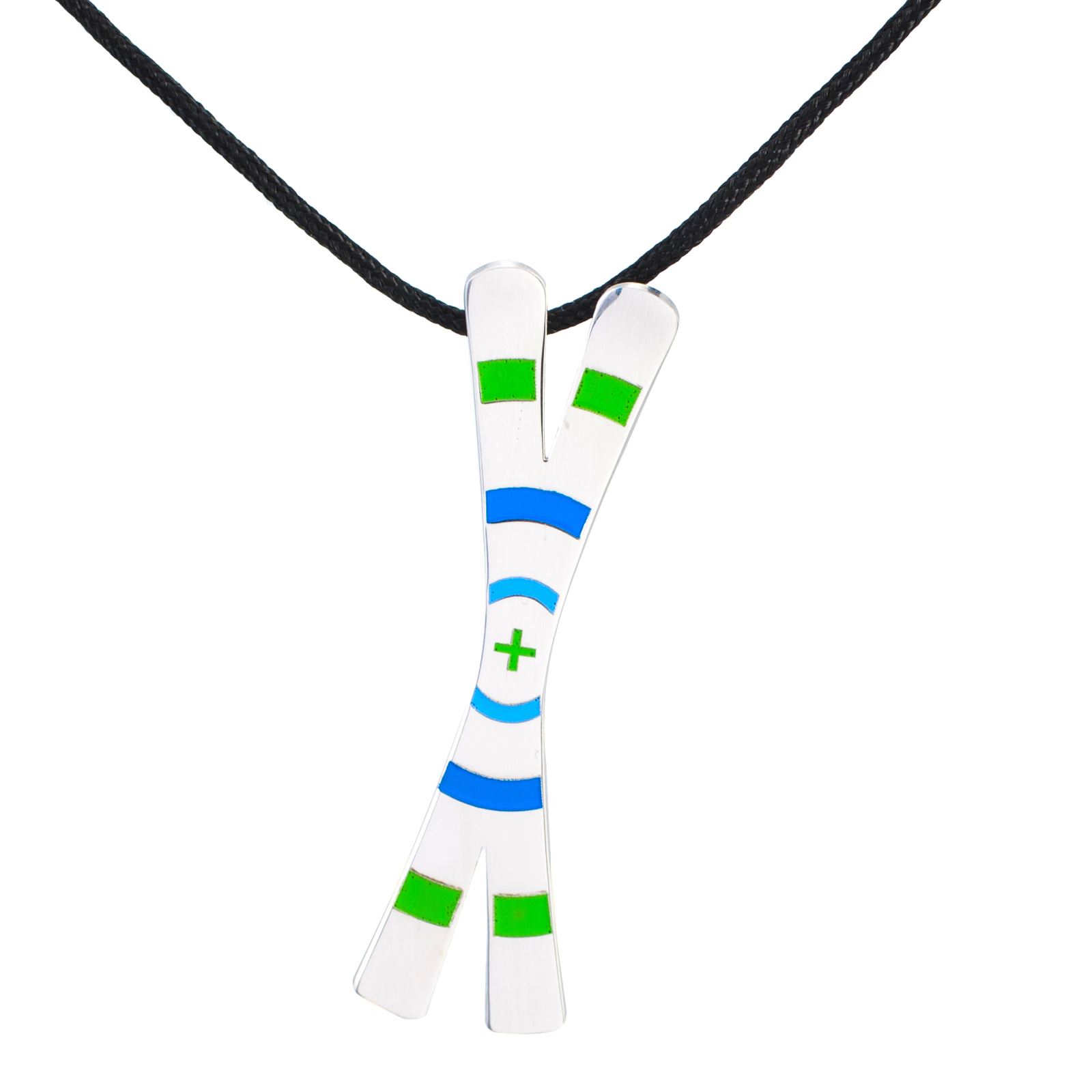 Silver+Surf necklace Ski L Cross Circle