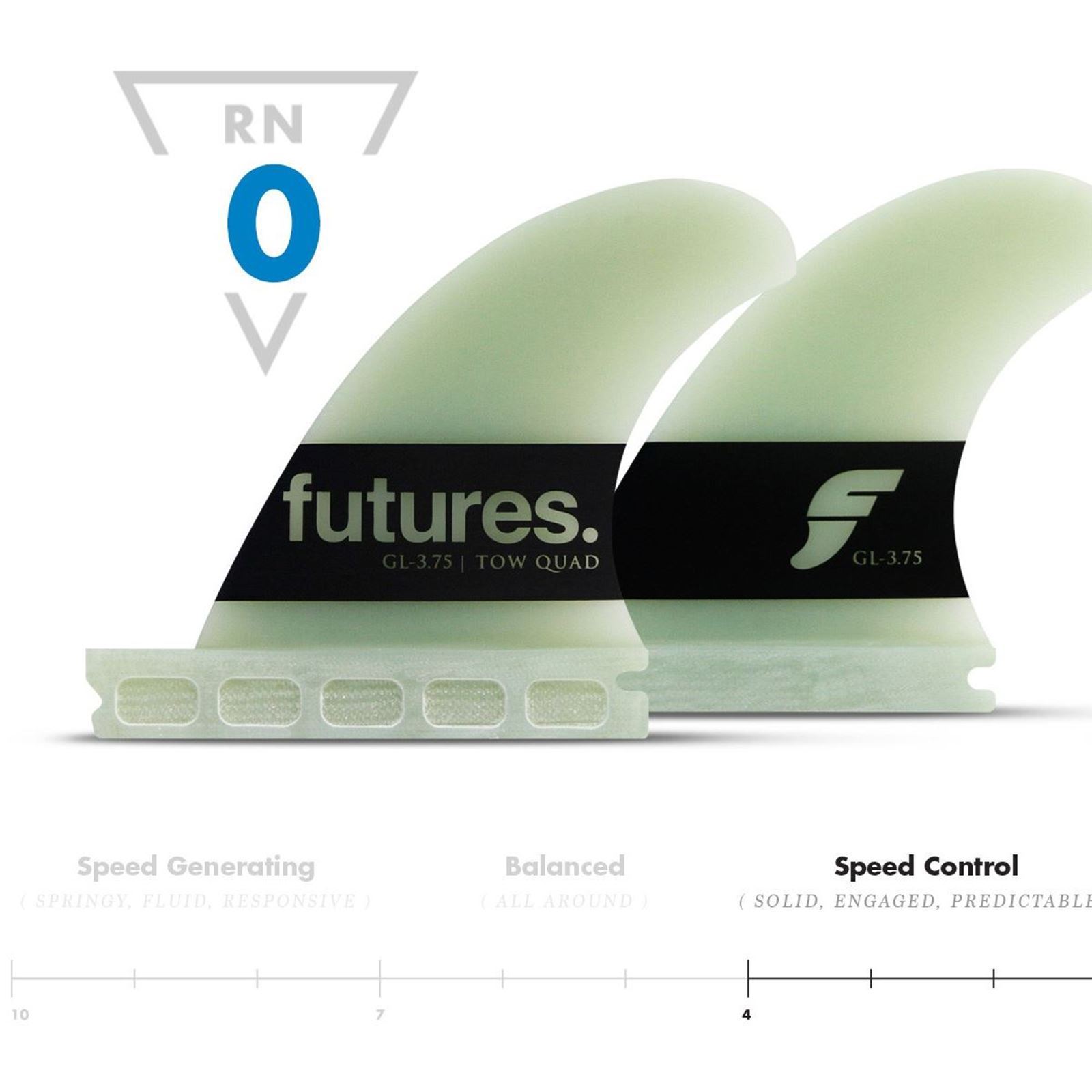 FUTURES Big Wave Quad Fin Set Gerry Lopez 3.75 G10 - 3