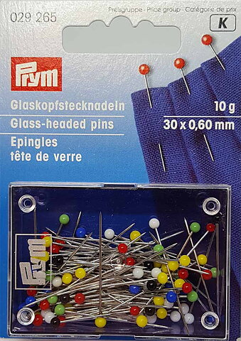 Knappnålar med glashuvud - Prym