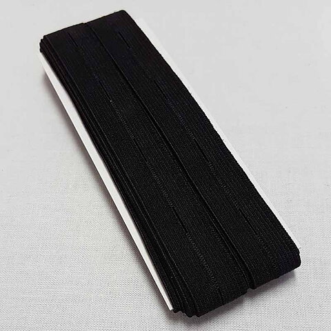 Knapphålsresår Svart 18mm x 1,5m