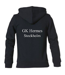 Ziphoodie svart med röda snören, GK Hermes, Junior-/Seniormodell